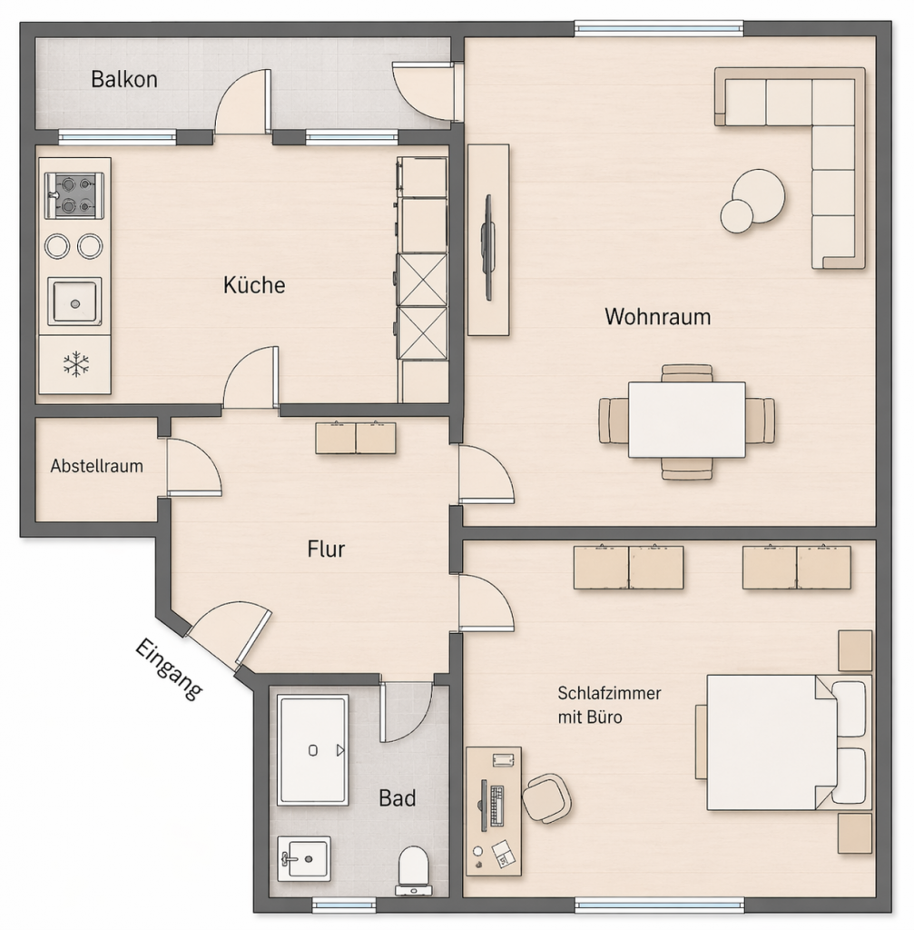 Grundriss des Apartment 2.1