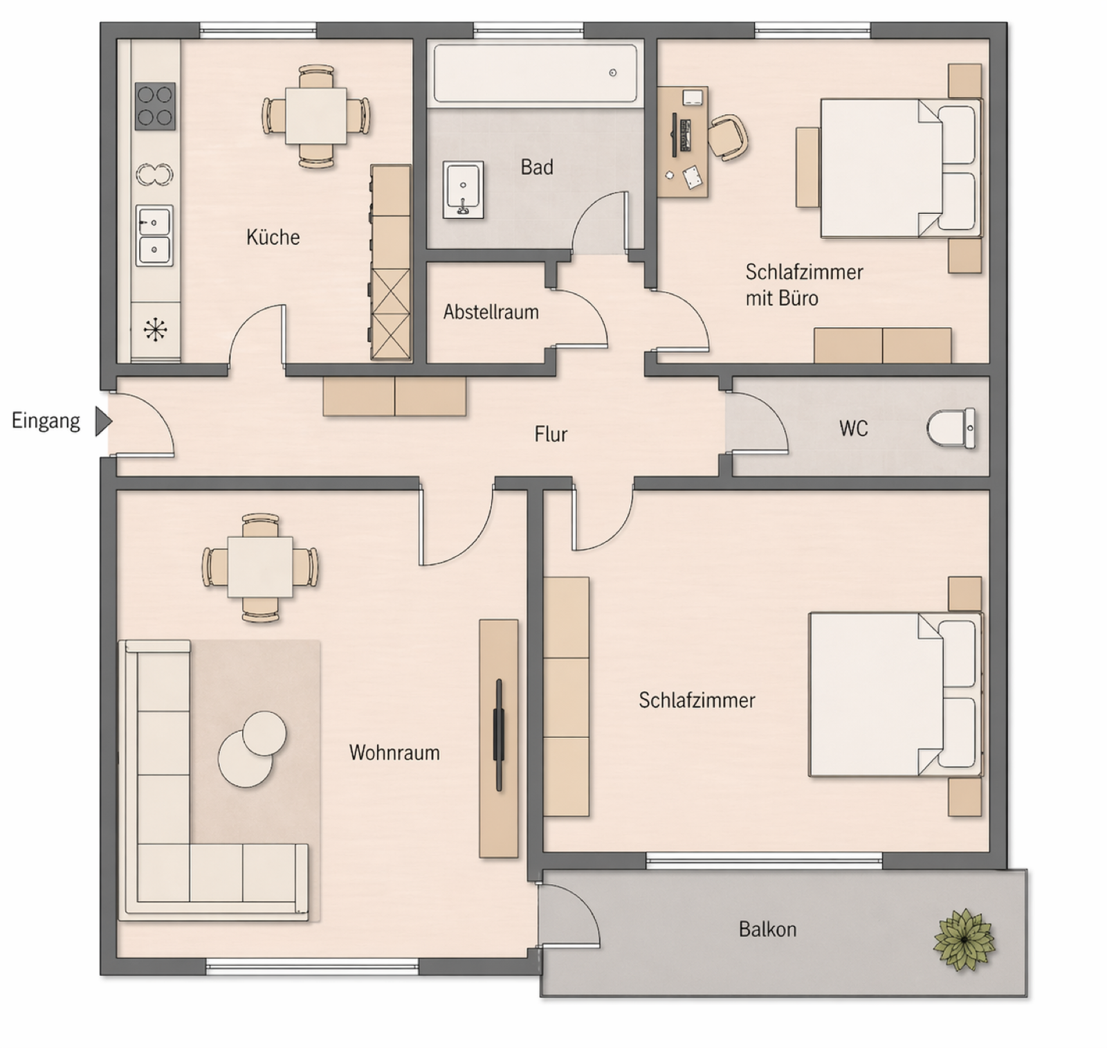 Grundriss des Apartment 3.2