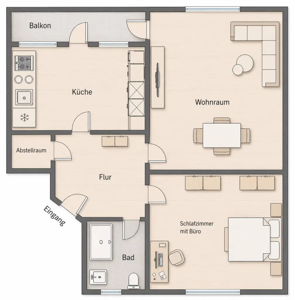 Grundriss des Apartment 2.1
